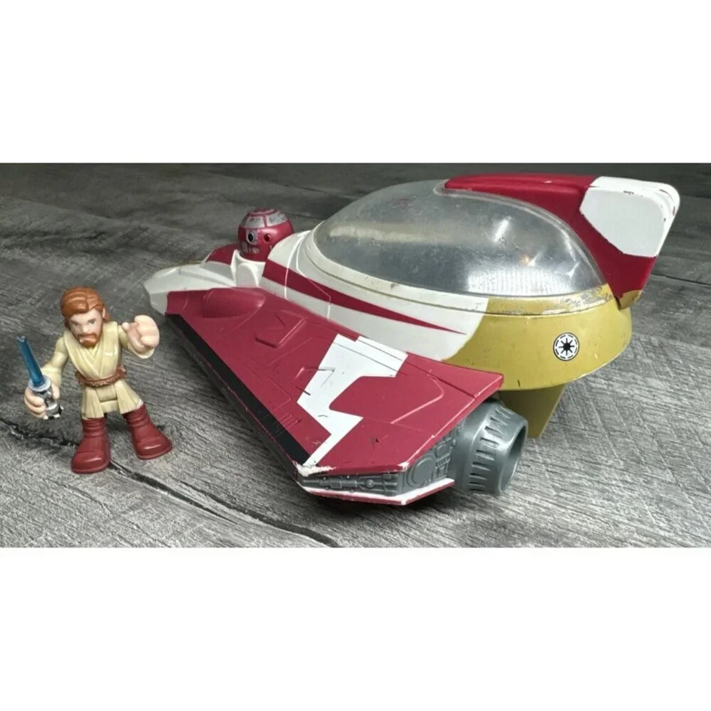 Star Wars Obi Wan Jedi Starfighter with Figure 2008 Hasbro Galactic‎ Hero